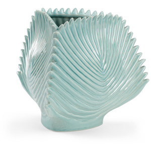 Small Palm Leaf Vase - Seafoam