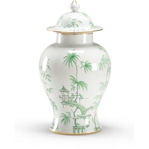Green Chinoiserie Jar