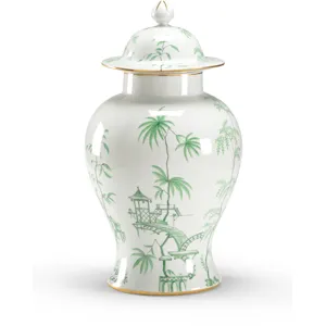 Green Chinoiserie Jar