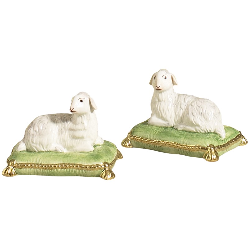 43-0036 Lambs/grn Pillows-pr