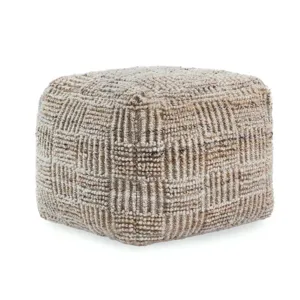 Performance Vico Pouf 18"x18"x14" - Caramel Multi