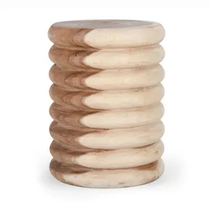 Gala Solid Wood Round End Table - Natural