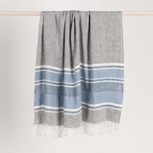 TC Lima Throw 50 x 70 - Capri Blue/Dark Gray