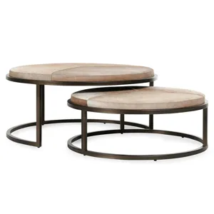 Hayword Hide Nesting Coffee Tables Set of 2 - Blonde