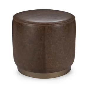 Clair Round Accent Stool - Cocoa Brown