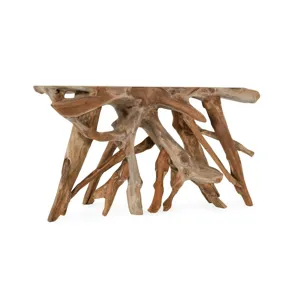 Cypress Teak Root Console Table 59-60" - Natural