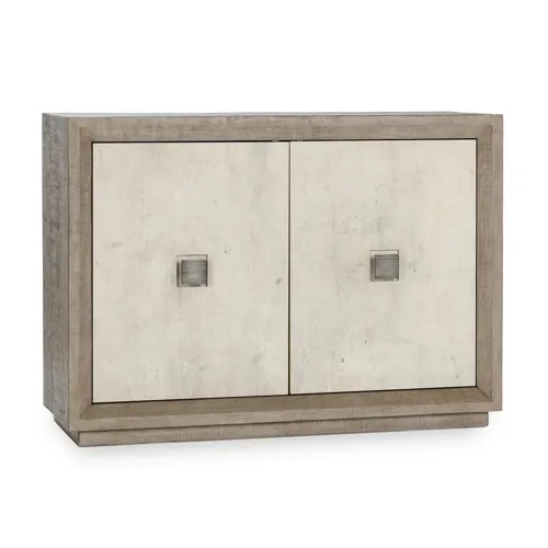 Denver Solid Wood 2Dr Cabinet - Distressed Gray/Antique White