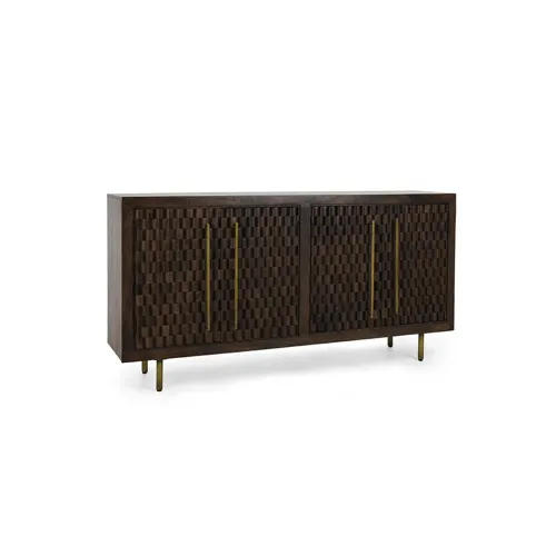 Norwood Solid Wood 4 Door Buffet - Bark Brown