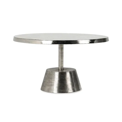 Ariel Aluminum Round Coffee Table - Silver
