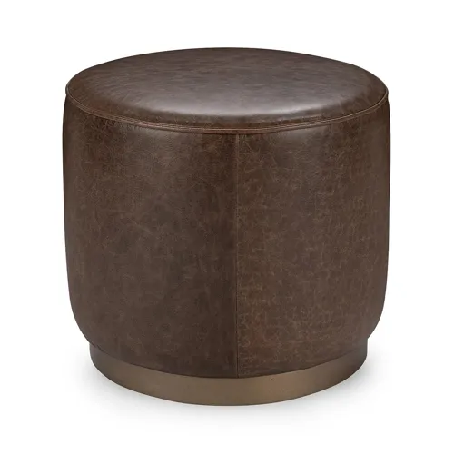 Clair Round Accent Stool - Cocoa Brown