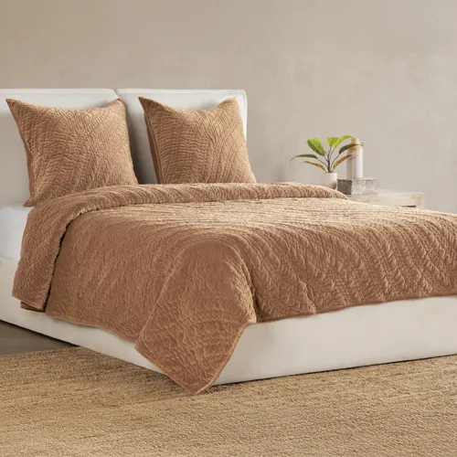 Elms Velvet Quilt Set - Hazel