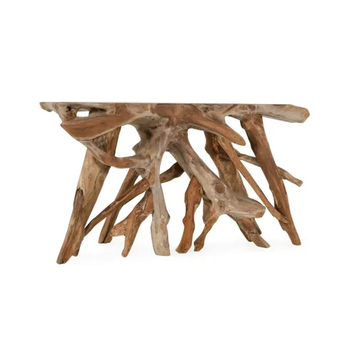Cypress Teak Root Console Table 59-60" - Natural