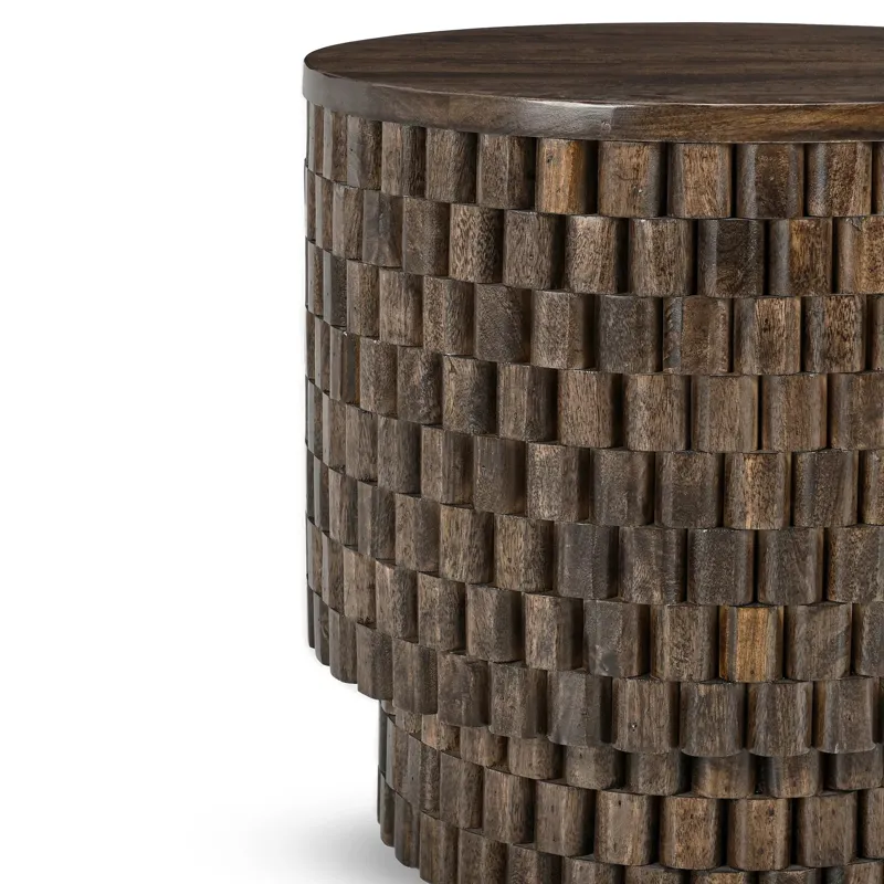 Norwood End Table - Bark Brown