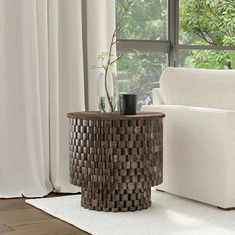 Norwood End Table - Bark Brown