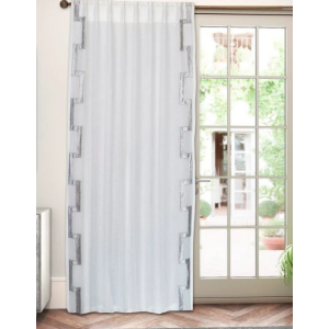 96'' Ivory Lurex Gray Velvet Panel