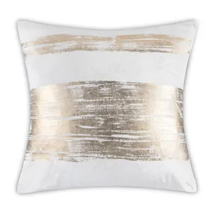 20X20 IVORY VELVET W/GLD STRKS