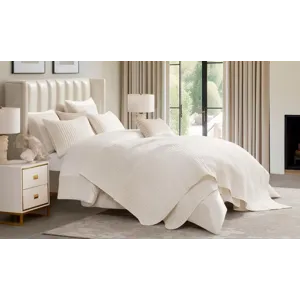 TAYLOR QUEEN IVORY QUILT SET