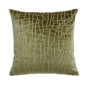 22X22 Green Geo Velvet Pillow