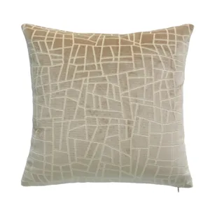 22X22 BEIGE GEO VELVET PLW