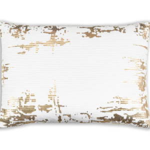 14X20 Gold Foil White Velvet Pillow