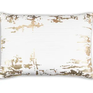 14X20 Gold Foil White Velvet Pillow