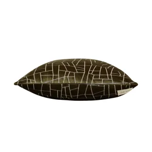 22X22 Green Geo Velvet Pillow