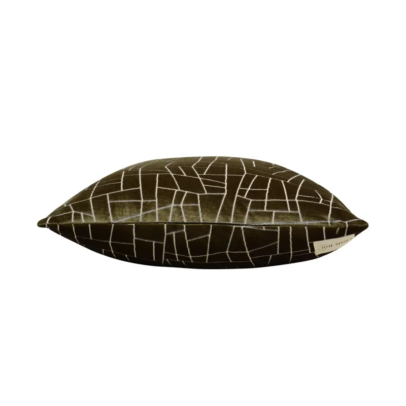 22X22 Green Geo Velvet Pillow