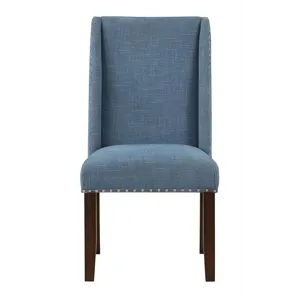 Lambert Brown and Blue Transitional Accent Dining Chair - 2 Pack (Chairs Priced Individually)