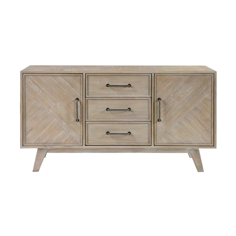 Barrister Three Drawer Two Door Media Credenza