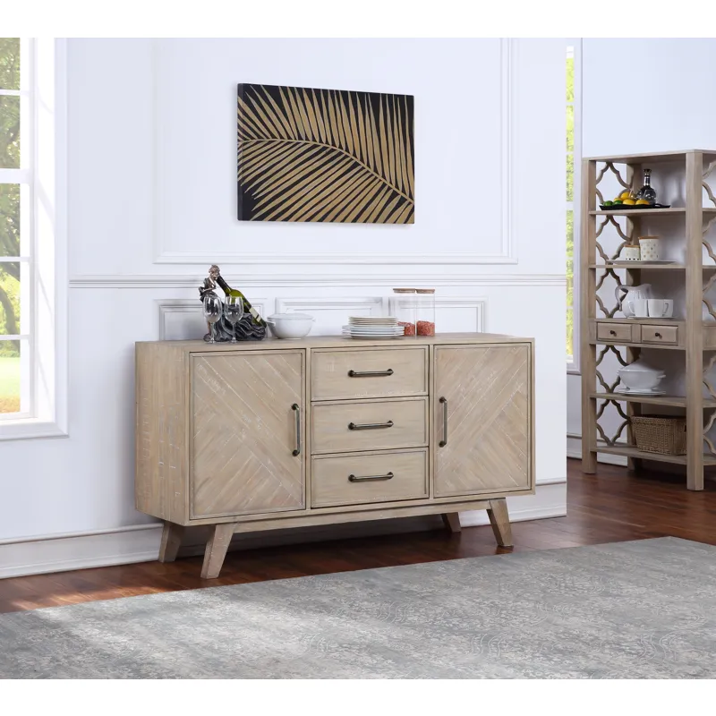 Barrister Three Drawer Two Door Media Credenza
