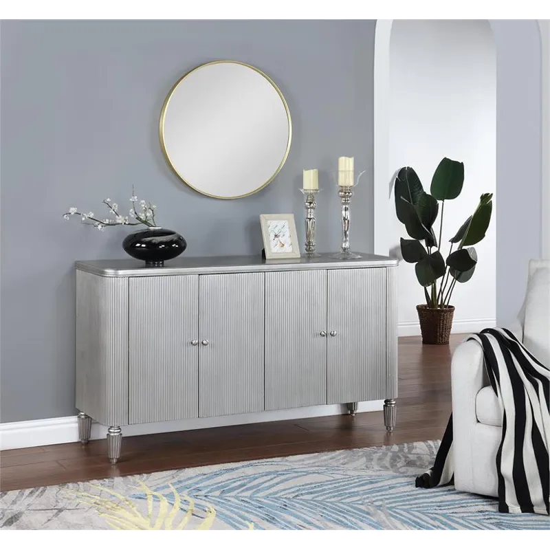 Kayce  Champagne Four Door Credenza