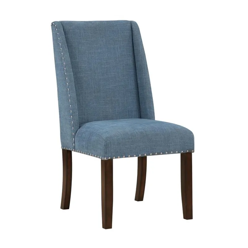 Lambert Brown and Blue Transitional Accent Dining Chair - 2 Pack (Chairs Priced Individually)