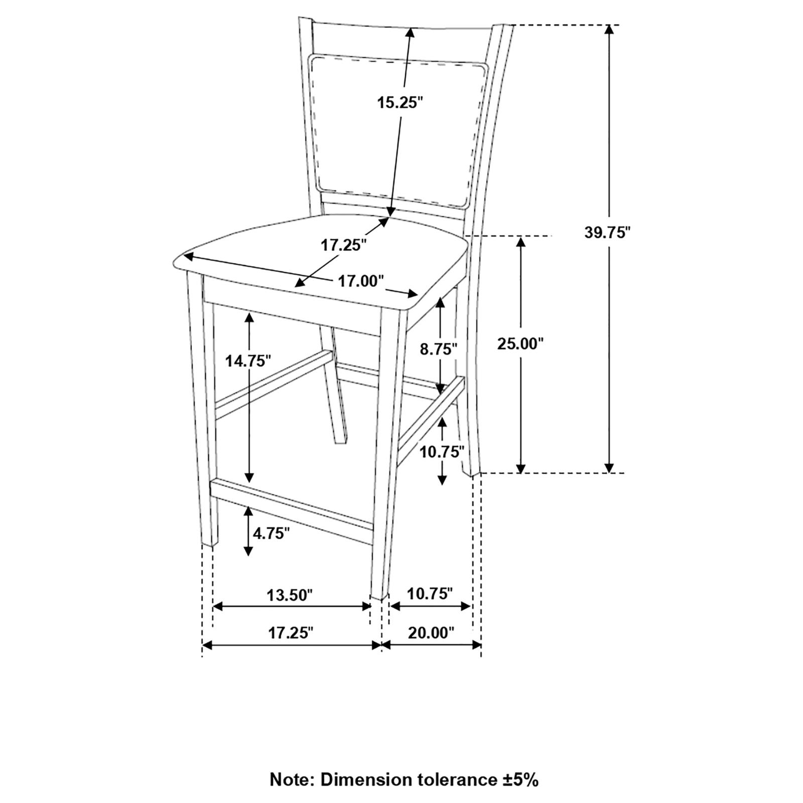 Jaden Upholstered Counter Height Stools Black Espresso (Set Of 2