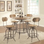 Bar Units and Bar Tables Adjustable Bar Table Set with Stools