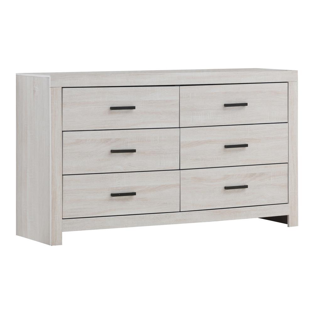 Brantford 6 Drawer Dresser Coastal White 207053 by Coaster Furniture at