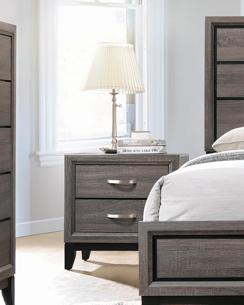 Watson Rustic Grey Oak Nightstand 212422 by Coaster Furniture at Bruce