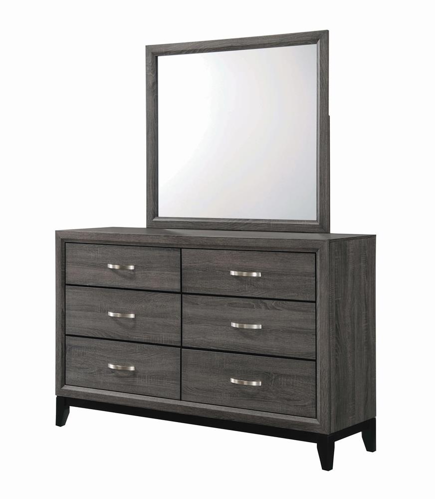 Watson 6 Drawer Dresser Grey Oak Black 212423 by Coaster Furniture at