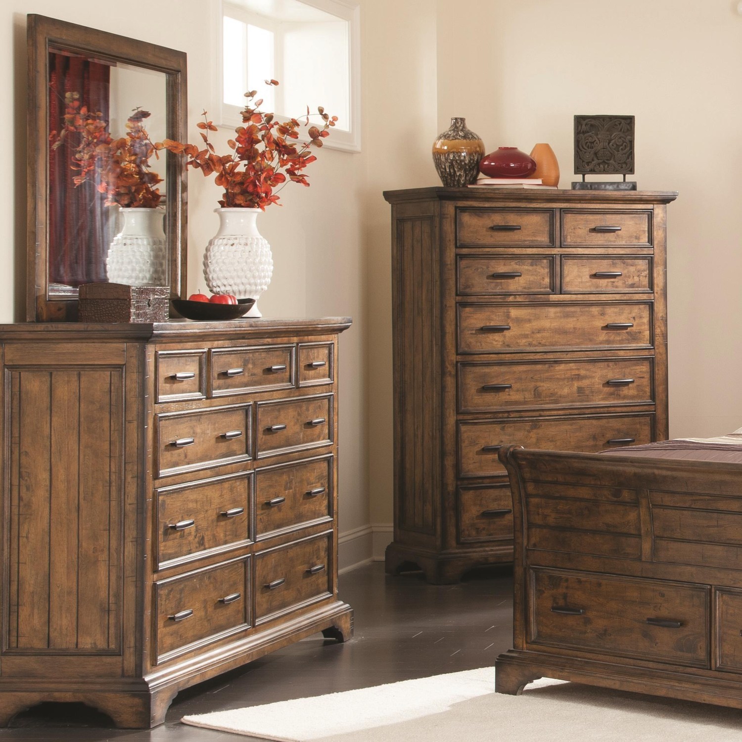 Elk Grove Dresser and Mirror Set with 9 Drawers 203893+4 by Coaster