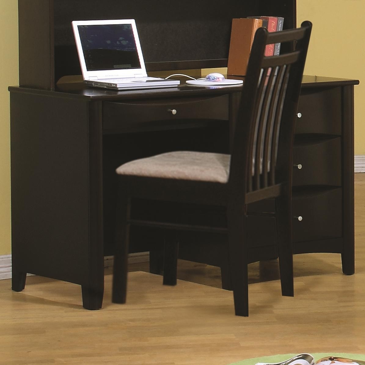 Phoenix 4 Drawer Computer Desk Cappuccino 400187 by Coaster Furniture