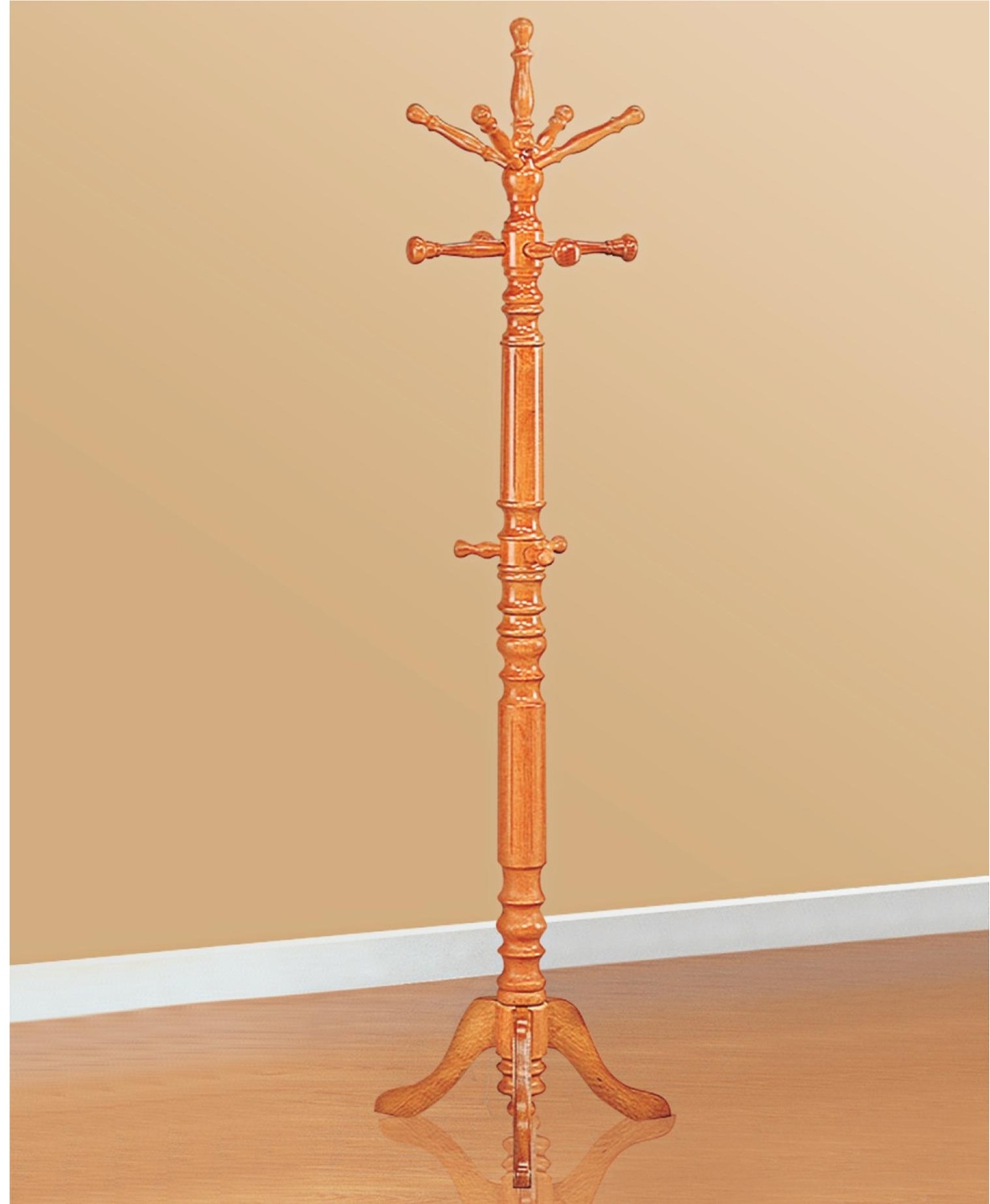 Traditional Honey Twisted Post Coat Rack by Coaster Furniture