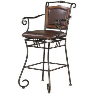 Sunland Upholstered Bar Stool Brown Bronze