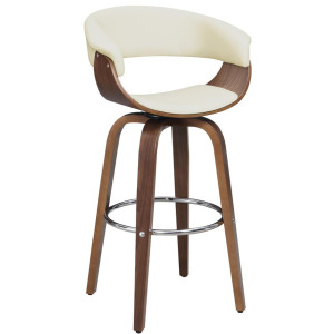 Zion Upholstered Swivel Bar Stool Walnut Ecru