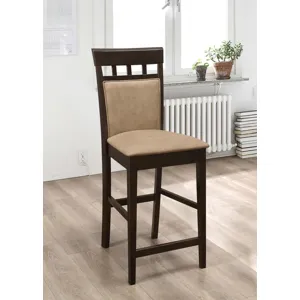 Clanton Upholstered Counter Height Stools Cappuccino Tan (Set Of 2)