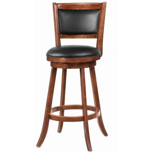 Broxton Upholstered Swivel Bar Stools Chestnut Black (Set Of 2)