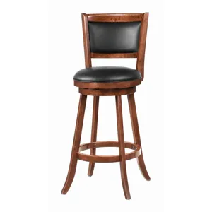Broxton Upholstered Swivel Bar Stools Chestnut Black (Set Of 2)