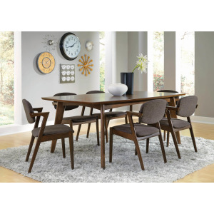 Malone 7 Piece Rectangular Dining Set Dark Walnut Grey