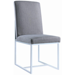 Mackinnon Upholstered Side Chairs Grey Chrome (Set Of 2)