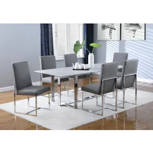 Mackinnon Upholstered Side Chairs Grey Chrome (Set Of 2)