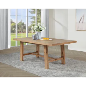Middleton 76-Inch Extension Leaf Dining Table Natural Brown