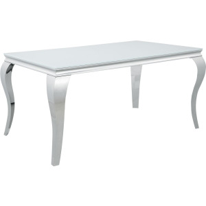 Carone Glass Top Dining Table White Chrome